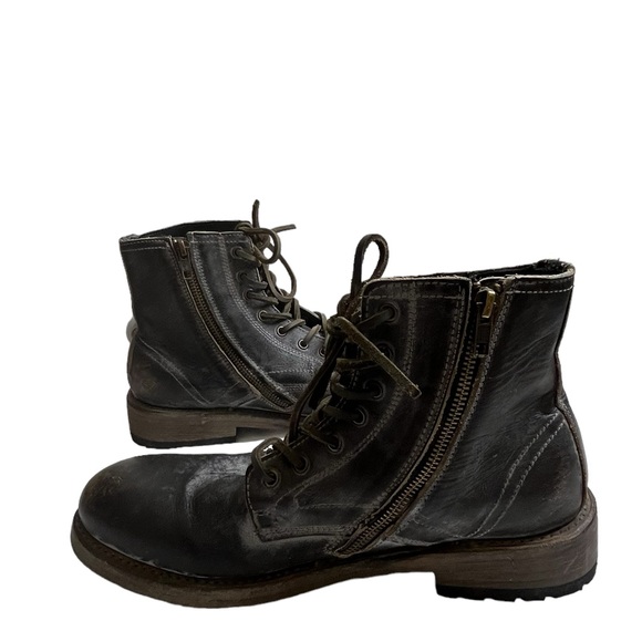 FREEBIRD By Steven LIVERPOOL Lace Up Distressed BLACK Leather BOOTS  Size 9 - Picture 5 of 16